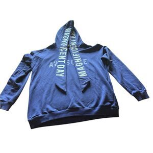 Blue Graphic Hoodie “Awesome” with Magnificent Day Drawstrings